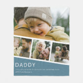 Modern Daddy Photo Strip Collage Blue Fleece Deken (Voorkant)