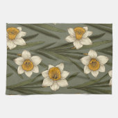 Modern Daffodil Botanical Pattern (2) Theedoek (Horizontaal)
