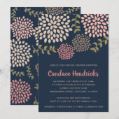 Modern Dahlias Vrijgezellenfeest Kaart (Voorkant / Achterkant)