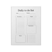 Modern Daily To-Do List Notepad Notitieblok (Linkerzijde)