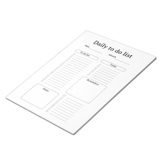 Modern Daily To-Do List Notepad Notitieblok (Schuin)