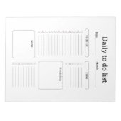 Modern Daily To-Do List Notepad Notitieblok (Voorkant)
