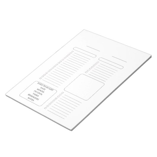 Modern Daily To-Do List Notepad Notitieblok (Schuin)