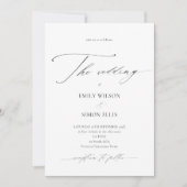 Modern Dainty Calligraphy Wedding Invitation Kaart (Voorkant)