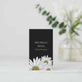 Modern Daisies Black White Floral Visitekaartje (Staand voorkant)
