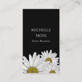 Modern Daisies Black White Floral Visitekaartje (Voorkant)