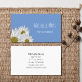 Modern Daisies Blue Simple Botanical Visitekaartje