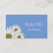 Modern Daisies Blue Simple Botanical Visitekaartje (Voorkant)