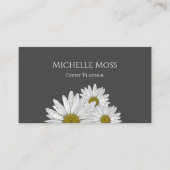 Modern Daisies Botanical Event Planner Grijs Visitekaartje (Voorkant)
