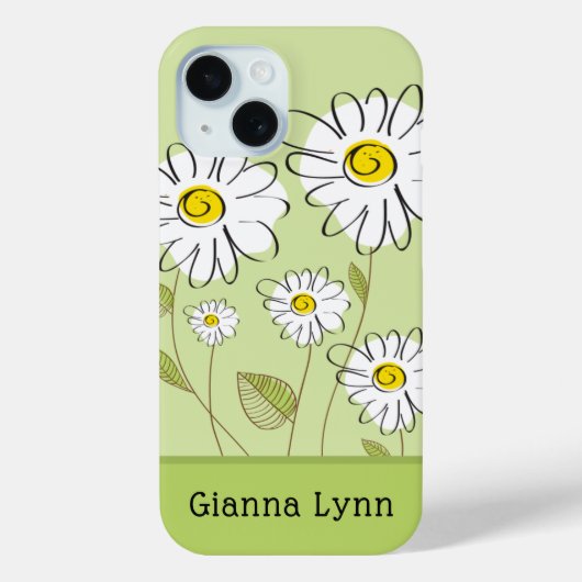 Modern Daisies Floral Monogram Case-Mate iPhone Case (Achterkant)