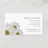 Modern Daisies Floral Trendy Grey White Visitekaartje (Voorkant)
