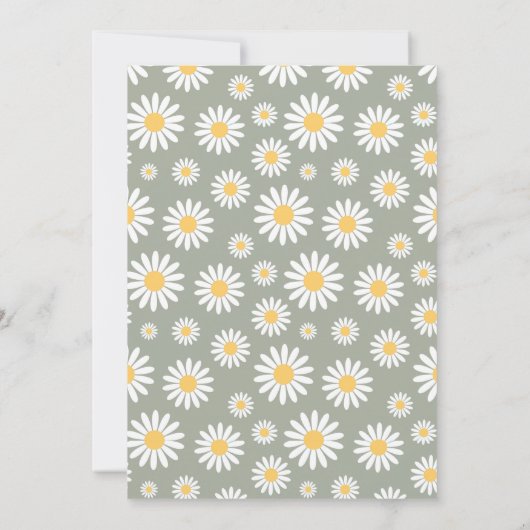 Modern Daisies over Grey Bridal Brunch Invite Kaart (Achterkant)