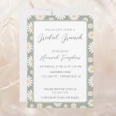Modern Daisies over Grey Bridal Brunch Invite Kaart