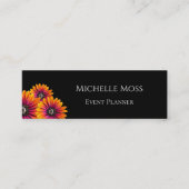 Modern Daisies Trendy Floral Black White Mini Visitekaartje (Voorkant)