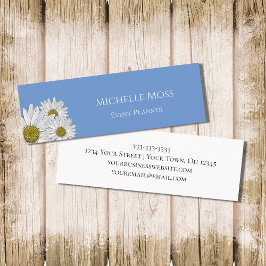 Modern Daisies Trendy Floral Country Blue Mini Visitekaartje