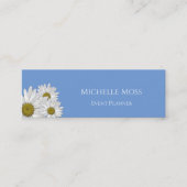 Modern Daisies Trendy Floral Country Blue Mini Visitekaartje (Voorkant)
