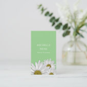Modern Daisies Trendy Floral Green Visitekaartje (Staand voorkant)