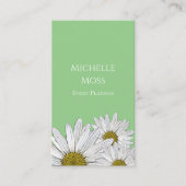 Modern Daisies Trendy Floral Green Visitekaartje (Voorkant)