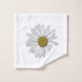 Modern Daisies Trendy Paars Botanical Bad Handdoek (Wasdoekje)