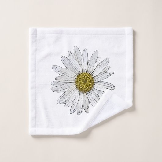 Modern Daisies Trendy Paars Botanical Bad Handdoek (Wasdoekje)