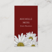 Modern Daisies Trendy Red Floral Visitekaartje (Voorkant)