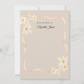 Modern Daisy Bloemen Bruine Naam Notitiekaartje (Voorkant)