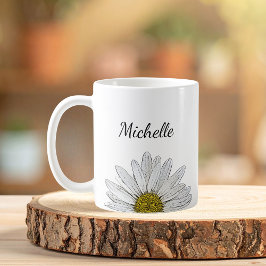 Modern Daisy Elegant Floral Koffiemok