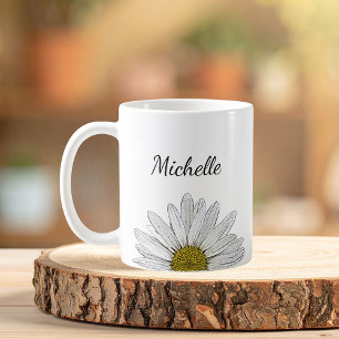 Modern Daisy Elegant Floral Koffiemok