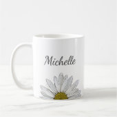 Modern Daisy Elegant Floral Personalized Koffiemok (Links)