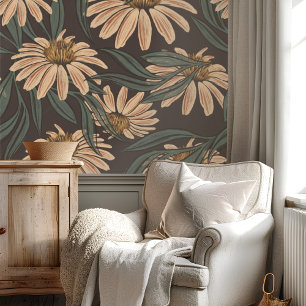 Modern Daisy Floral Pattern Behang