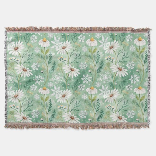 Modern Daisy Flowers Winter Deken (Voorkant)