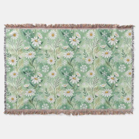 Modern Daisy Flowers Winter Deken (Voorkant)