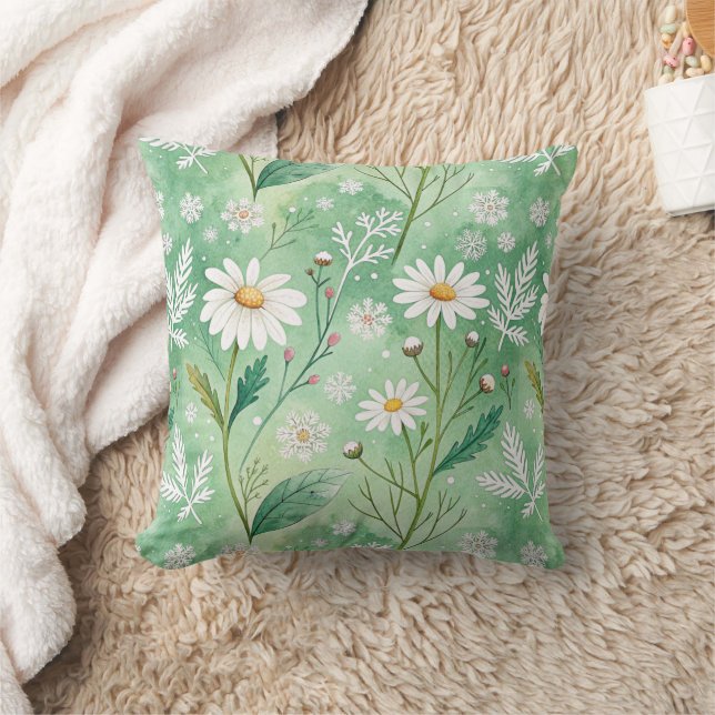 Modern  Daisy Flowers Winter pattern Kussen (Deken)
