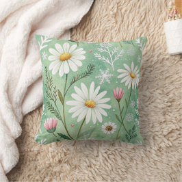 Modern  Daisy Flowers Winter pattern Kussen