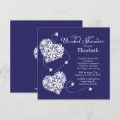 Modern Daisy Hearts Bridal Shower Kaart (Voorkant / Achterkant)