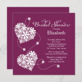 Modern Daisy Hearts Bridal Shower Kaart (Voorkant / Achterkant)