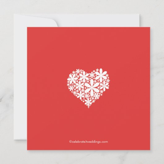 Modern Daisy Hearts Engagement Party Kaart (Achterkant)