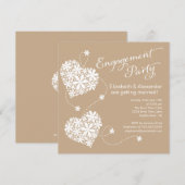 Modern Daisy Hearts Engagement Party Kaart (Voorkant / Achterkant)