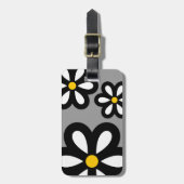 Modern Daisy Personalized Bagagelabel Yellow/Gray (Voorkant verticaal)