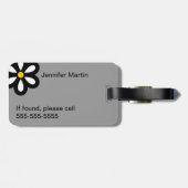 Modern Daisy Personalized Bagagelabel Yellow/Gray (Achterkant horizontaal)