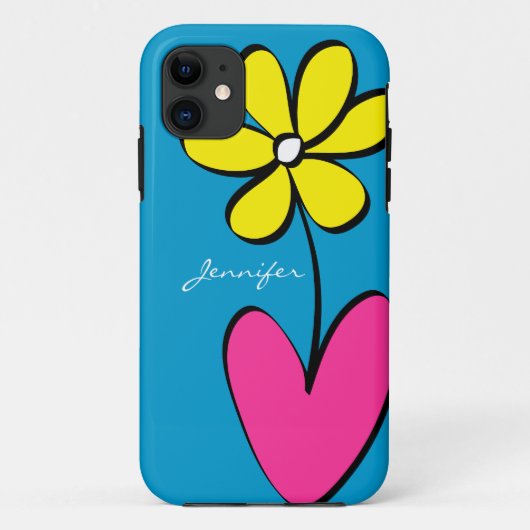 Modern Daisy Personalized iPhone 5/5S Hoesje (Achterkant)