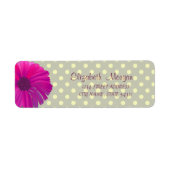 Modern, Daisy, Polka Dots Address Label (Voorkant)