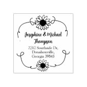 Modern Daisy Return-adres Rubberstempel (Afrduk)