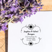 Modern Daisy Return-adres Rubberstempel
