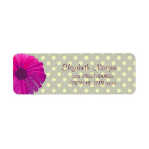 Modern, Daisy, Stippen Adreslabel Etiket