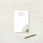 Modern Daisy Trendy Gray Typografie Post-it® Notes (Op bureau)