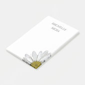 Modern Daisy Trendy Gray Typografie Post-it® Notes (Schuin)