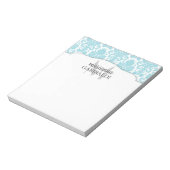 Modern Damask Aqua Personalized Notitieblok (Linkerzijde)