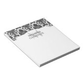 Modern Damask Black en White, gepersonaliseerd Notitieblok (Schuin)