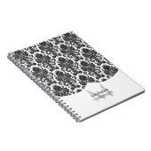 Modern Damask Black en White, gepersonaliseerd Notitieboek (Rechterzijde)